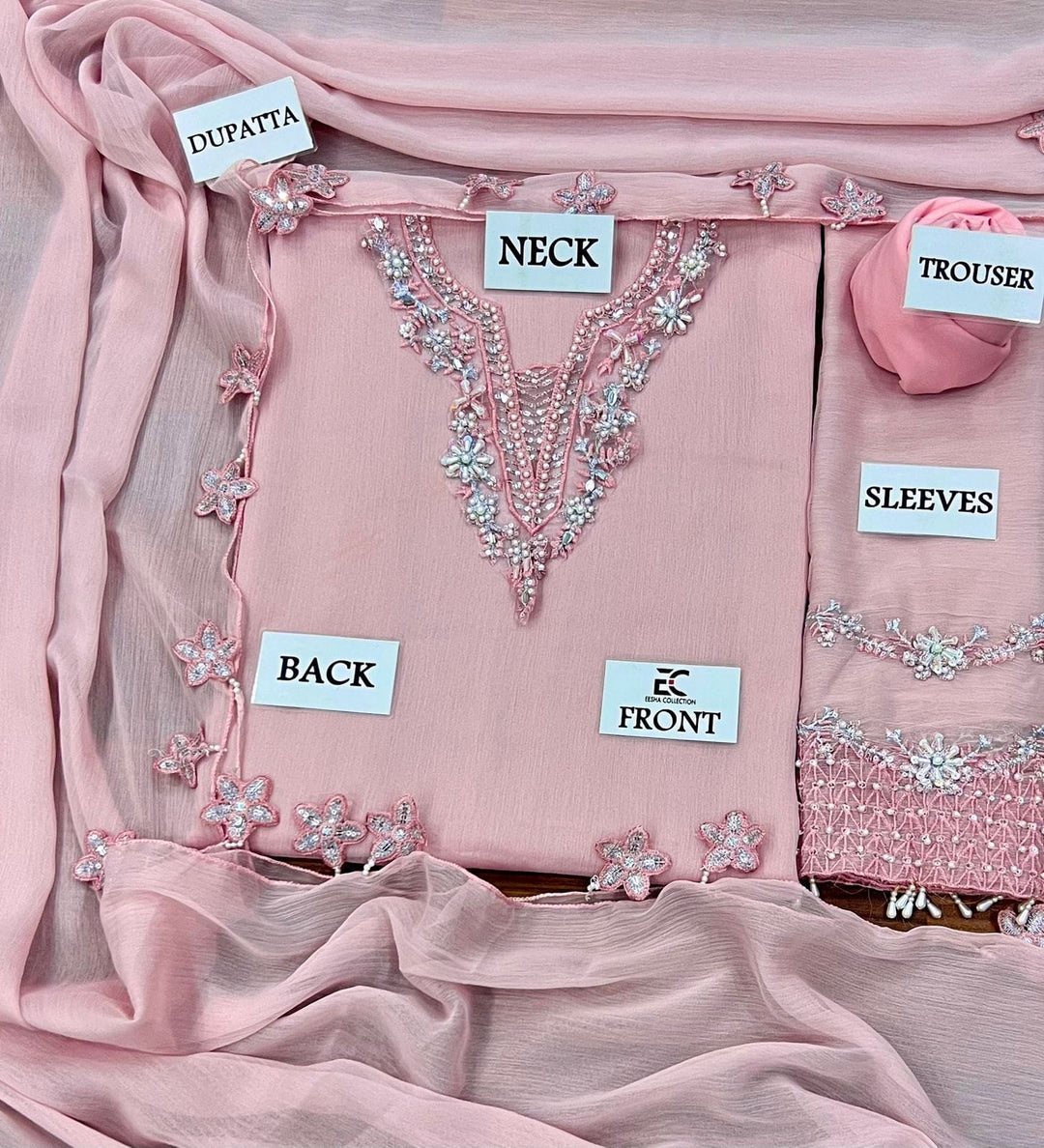 LUXURY CHIFFON HAND EMBELLISHED