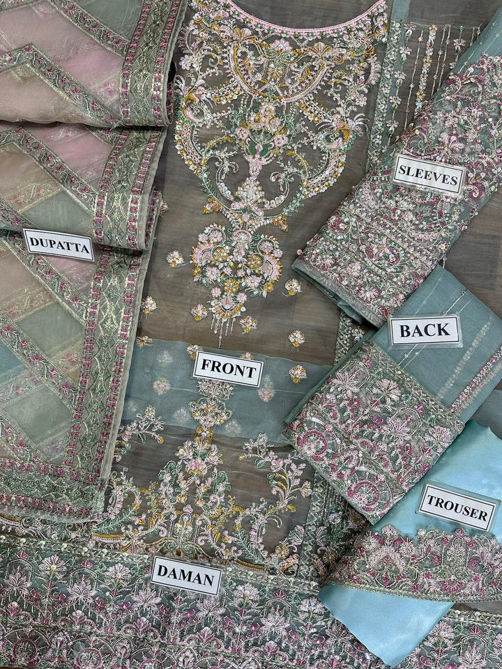 ORGANZA Suit With SATIN SILK Trouser